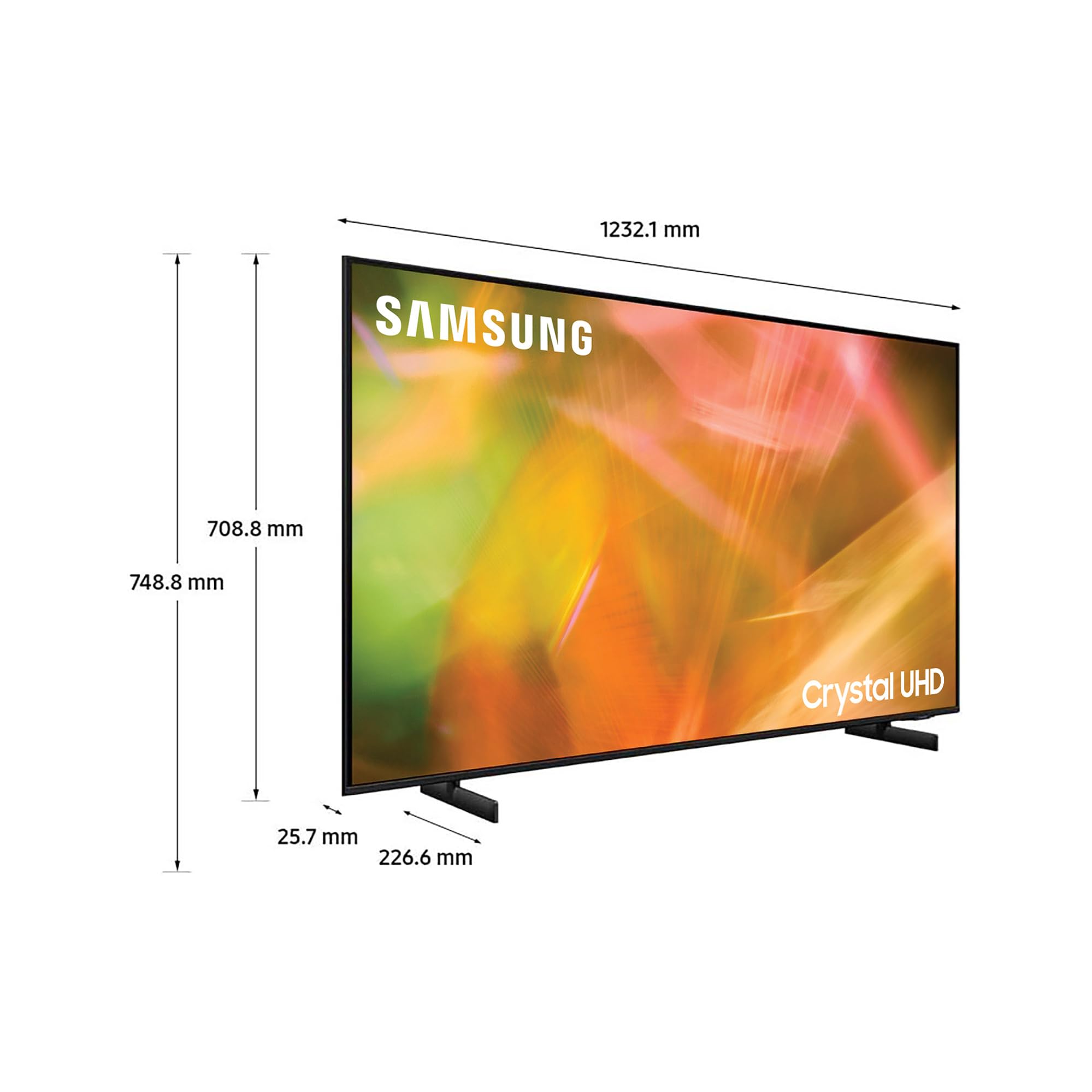 Samsung TV UE55AU8070UXZT, Smart TV 55" Serie AU8000, Crystal UHD 4K, Alexa integrato, Nero, 2021, DVB-T2, Nero