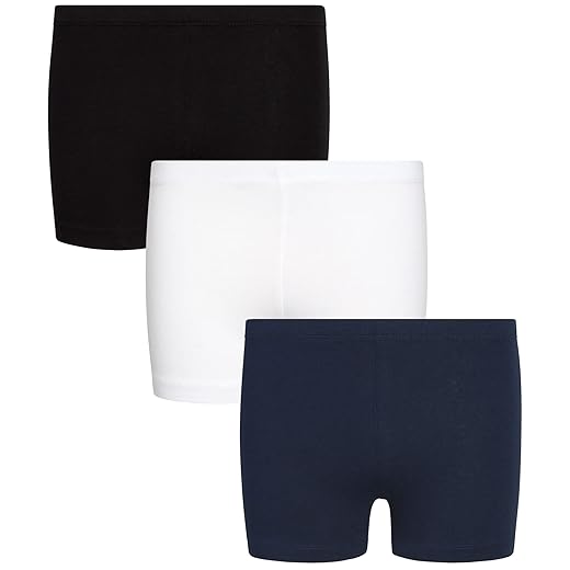 French Toast Girls' Bike Shorts – Under Dress, Dance and Cartwheel Shorts, Size Medium, Black/White/Navy