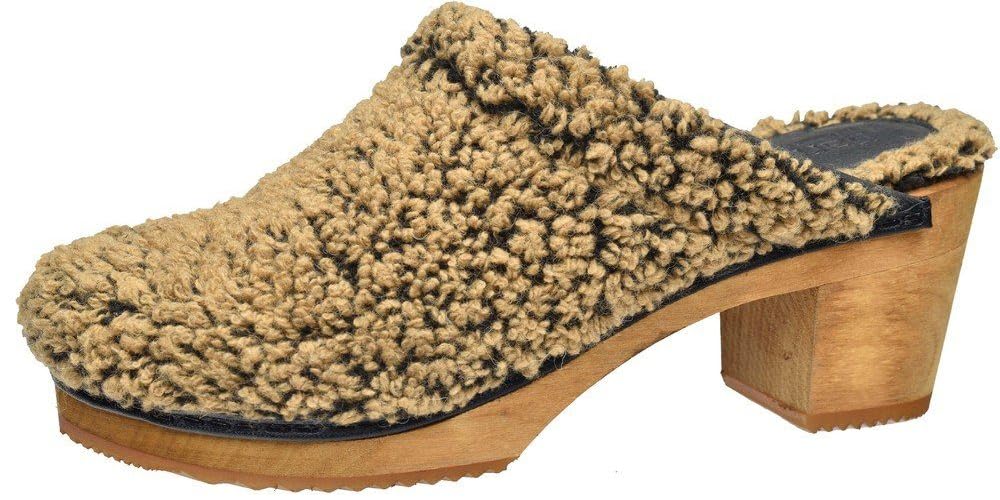 Sanita, Wood - SHEARLY Square Open Textile, Scarpe Zoccoli Moda Fashion Casual