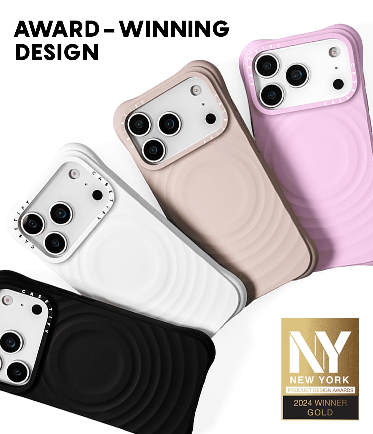 CASETiFY iPhone17 Pro ウェーブシリコンケース ホワイト CASETiFY ウェーブ シリコン iPhone 17 Pro ケース [波型