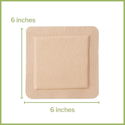 Miniatura 4 de McKesson Apósitos de espuma hidrocelular, estéril, adhesivo de silicona con borde, dimensión 6 x 6 pulgadas, almohadilla de 4 x 4 pulgadas, 10