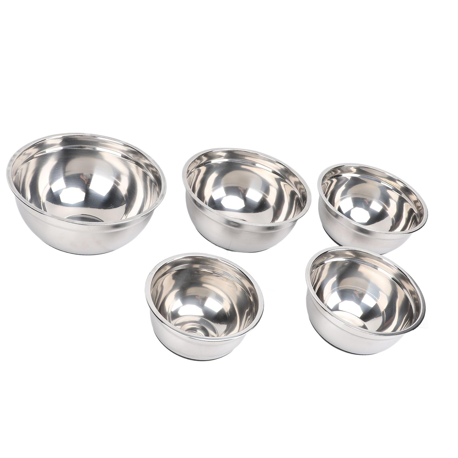 Juego de Tazones para Mezclar de Acero Inoxidable de 5 Piezas con Tapas para Cocinar y Hornear de Manera Versátil en Cocinas Modernas (Serie 1)