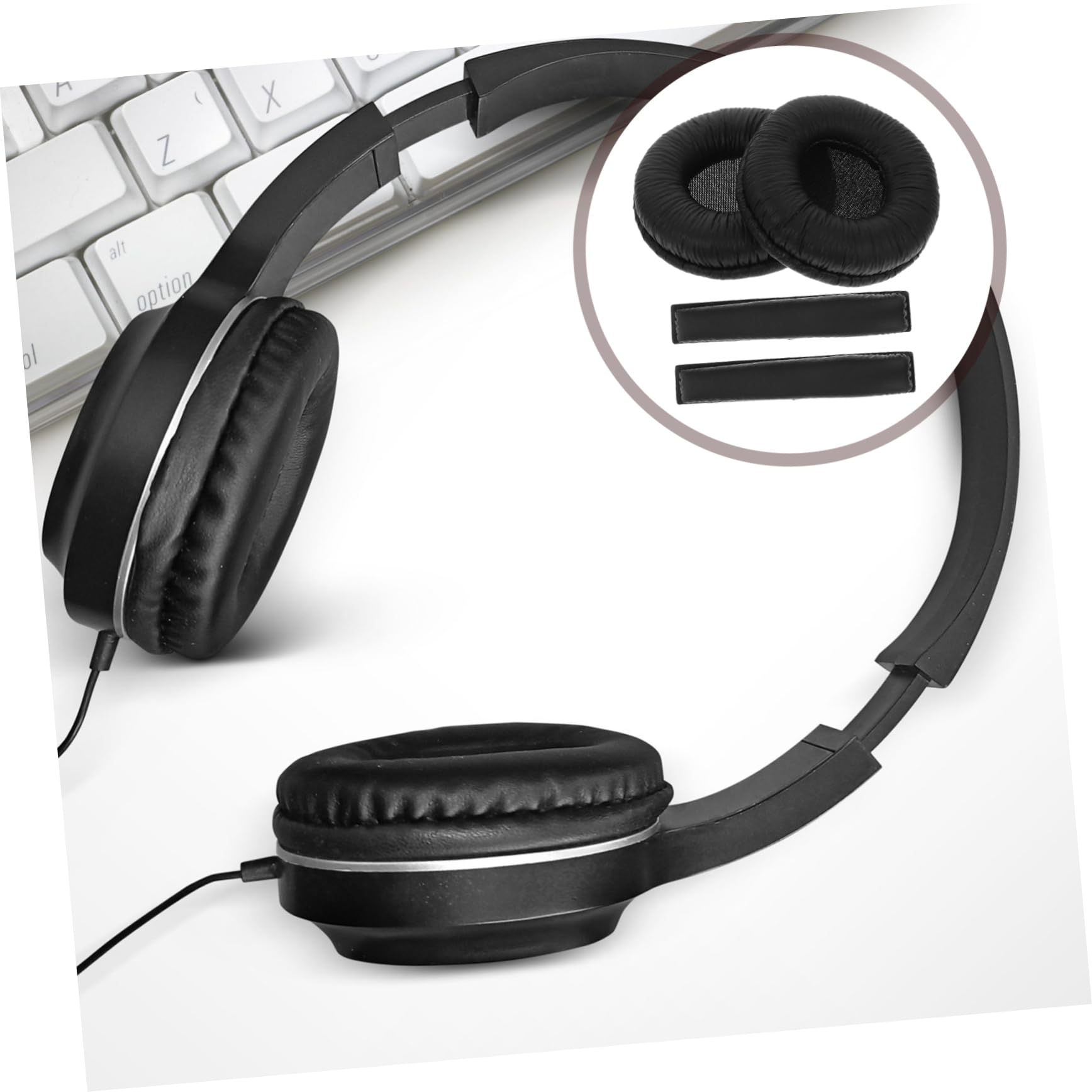 DOITOOL 5 Juegos Auriculares de algodón Esterilla Alfombrilla Pad Auriculares Orejeras Paneles de Pared de Madera Almohadillas Auriculares Cubierta de Esponja Fundas de Esponja Monitor Haz