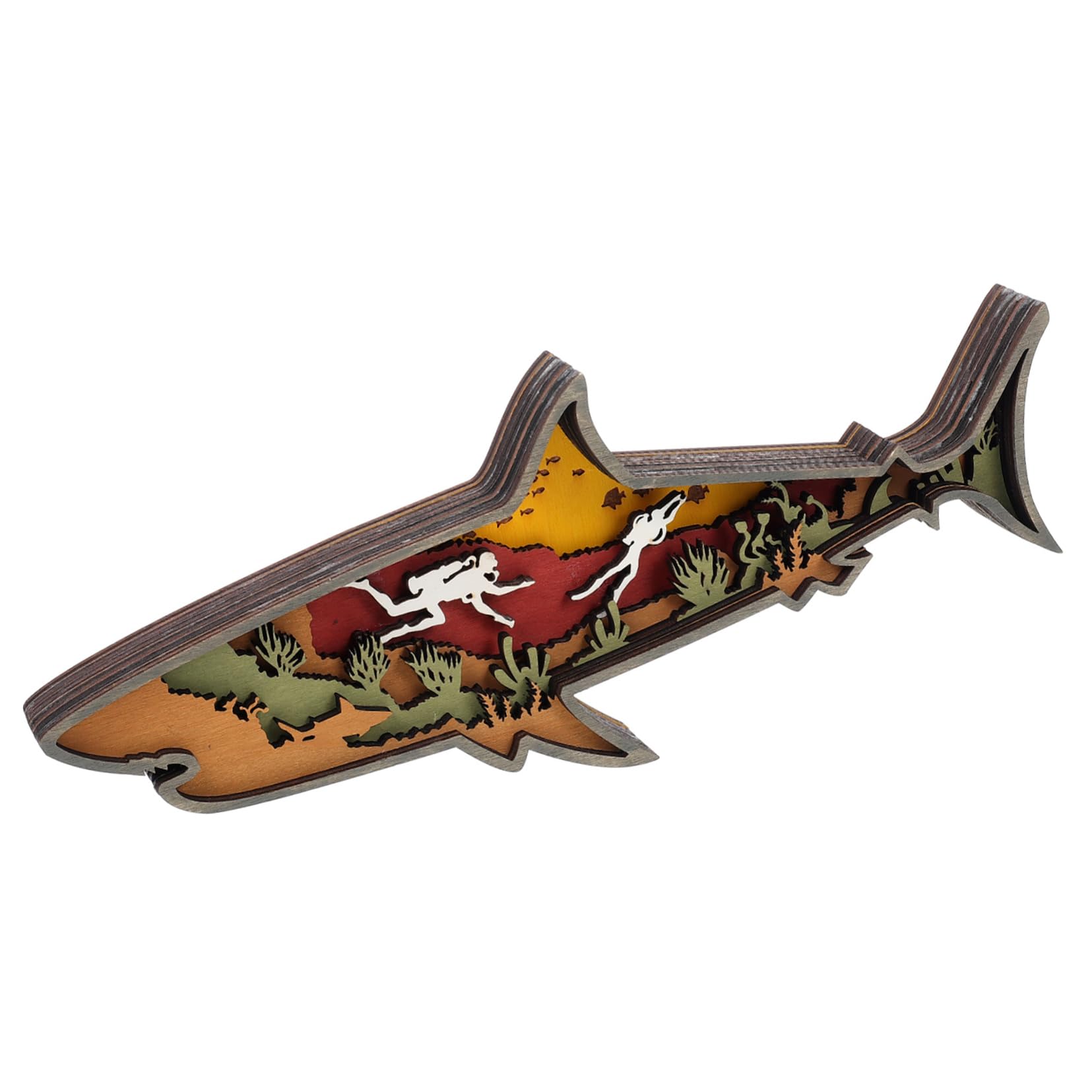 IMIKEYA Tiburón Océano Ornamento Decoración De Tiburón Figuras De Animales Marinos Animales De Juguete Escultura De Pared Decoración Colgante De Pared De Pescado Decoración Tallada De