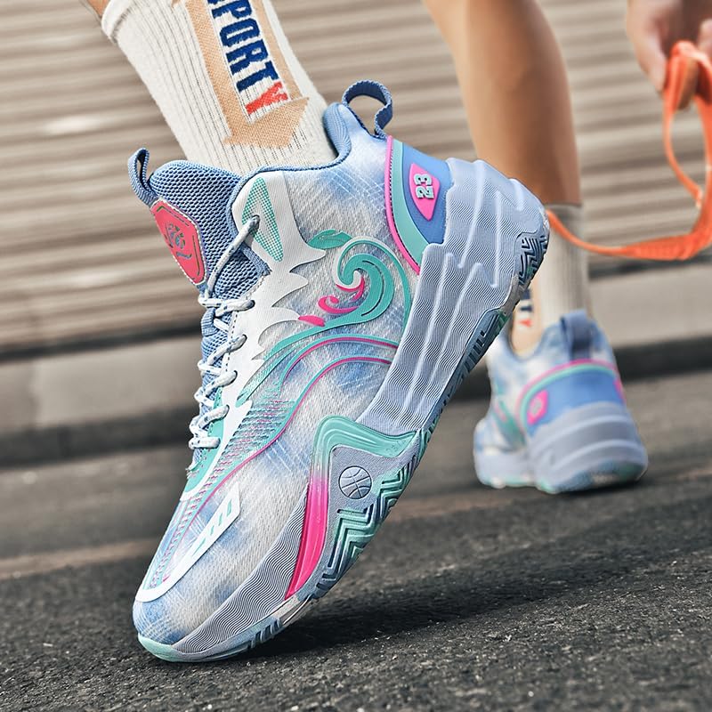 Basketball Shoes for Boys and Girls, Walking Running Shoes Breathable Comfortable Boys Sneakers for Little and Big Kids