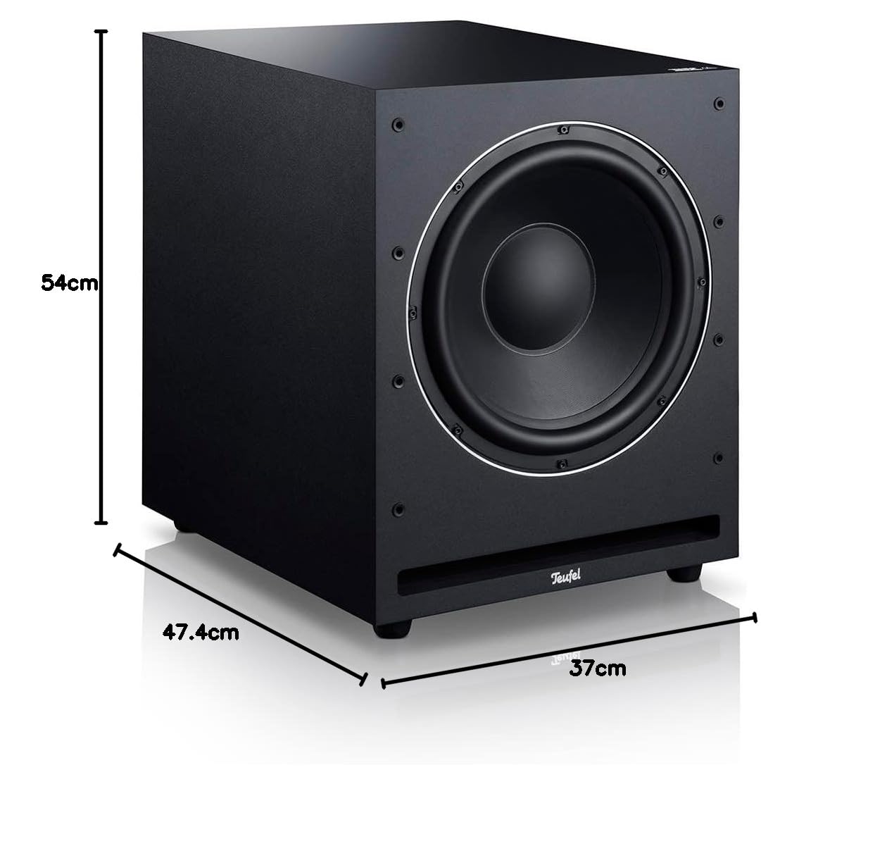 Teufel Aktiv-Subwoofer S 6000 SW - Mächtiger Subwoofer (optional kabellos), 300 mm Tieftöner, Frontfire-Prinzip - schwarz