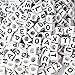 300+ Pieces 10x10mm Big Large White Cube Acrylic Alphabet Letter Beads A-Z Mixed Plastic Shape Loose Beads for Jewelry Making Bracelets Necklaces Key Chains (Black on White)