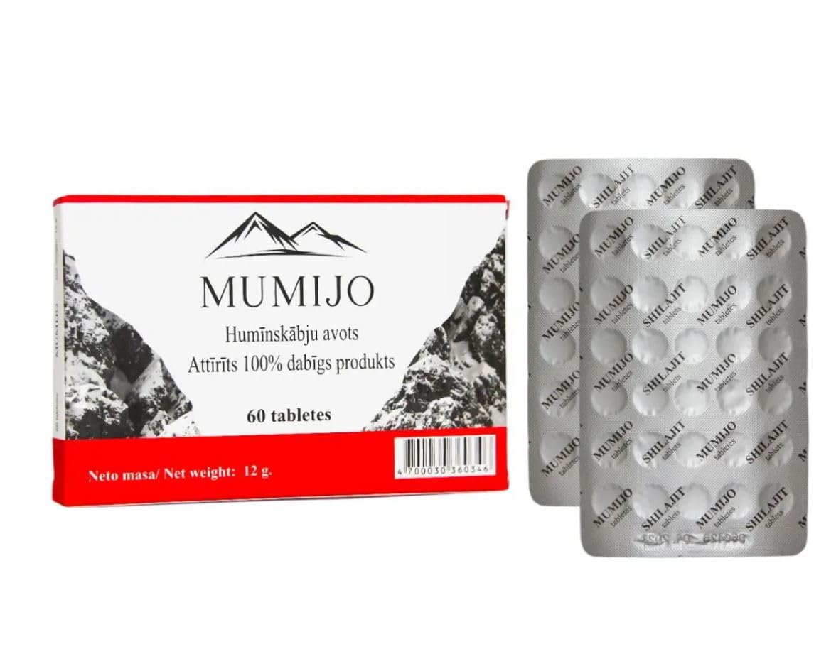 Shilajit Pure Mumijo Altai Baume de Montagne 4 x 60 comprimés Haute Qualité Mumio Mumie Shilajit Мими Миие