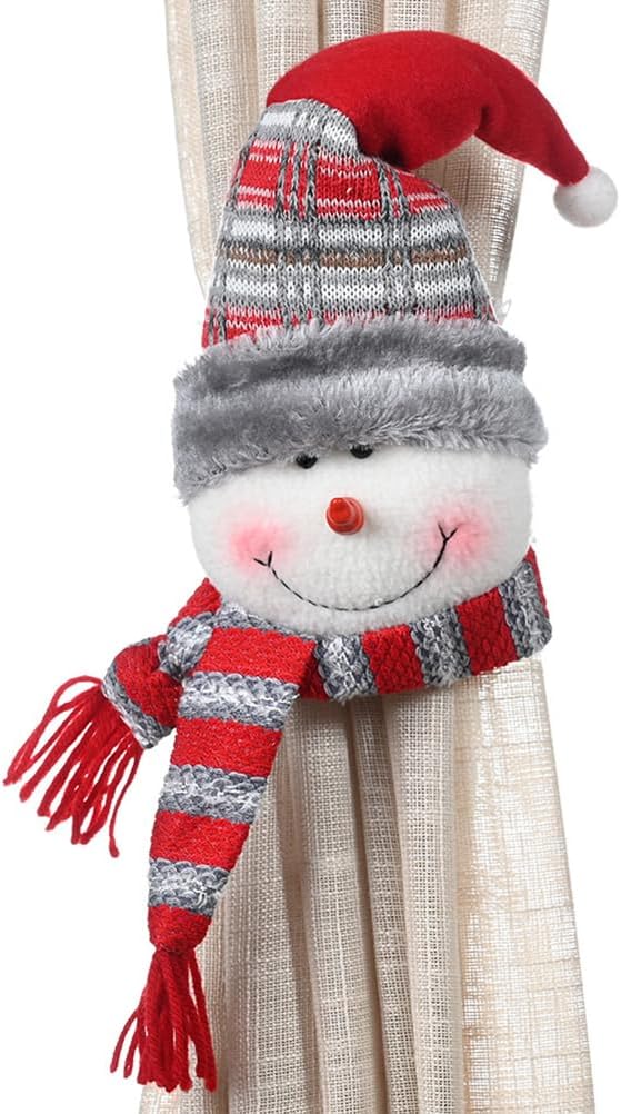 4 Pcs Christmas Window Buckle Magnetic Curtain Tiebacks Holiday Curtain Holder Christmas Hanging Ornament Santa Ornament Drape Holdback Xmas Rope Household Rubber Band
