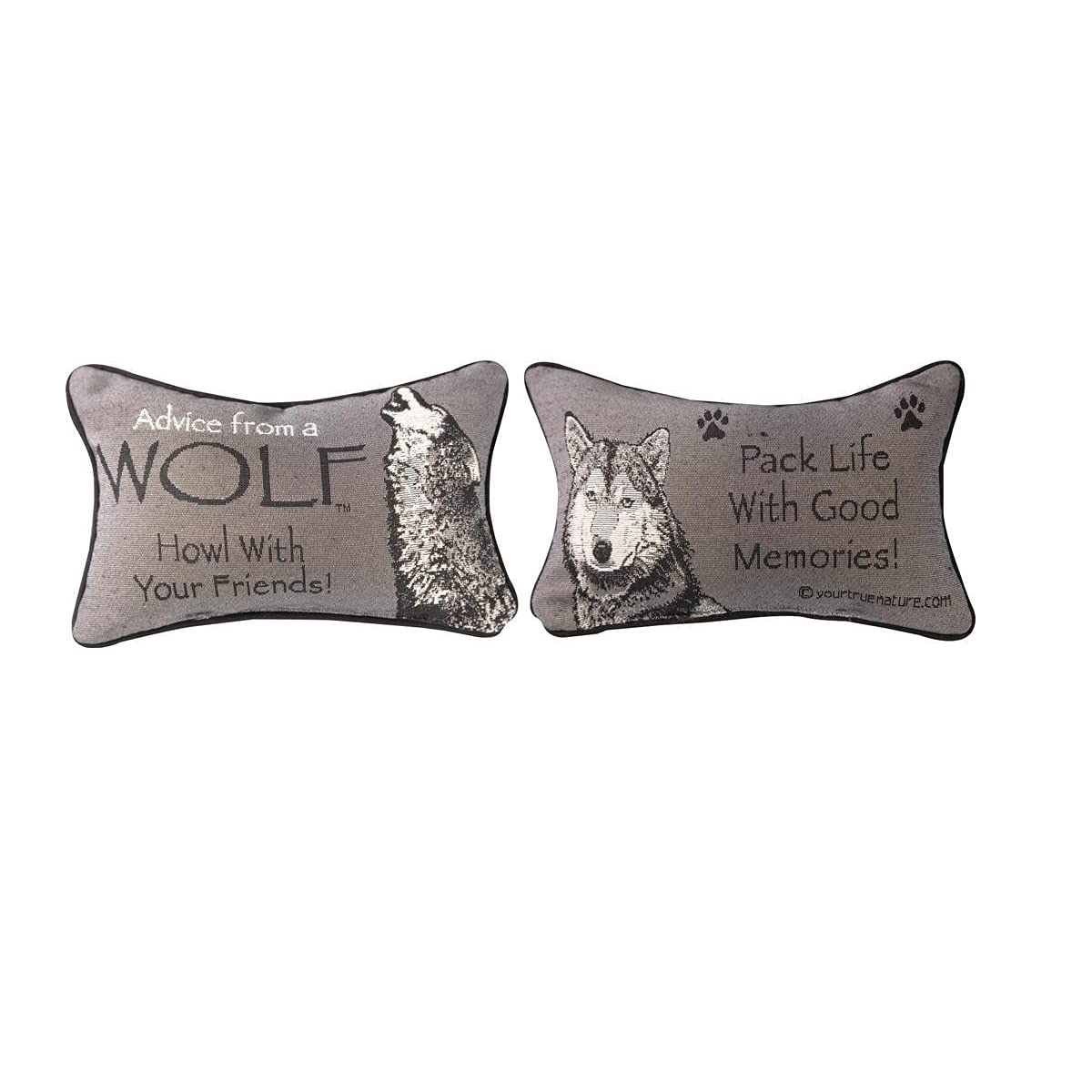 Manual The Lodge Collection Reversible Throw Pillow, 12.5 X 8.5-Inch, Advice from a Wolf X Your True Nature