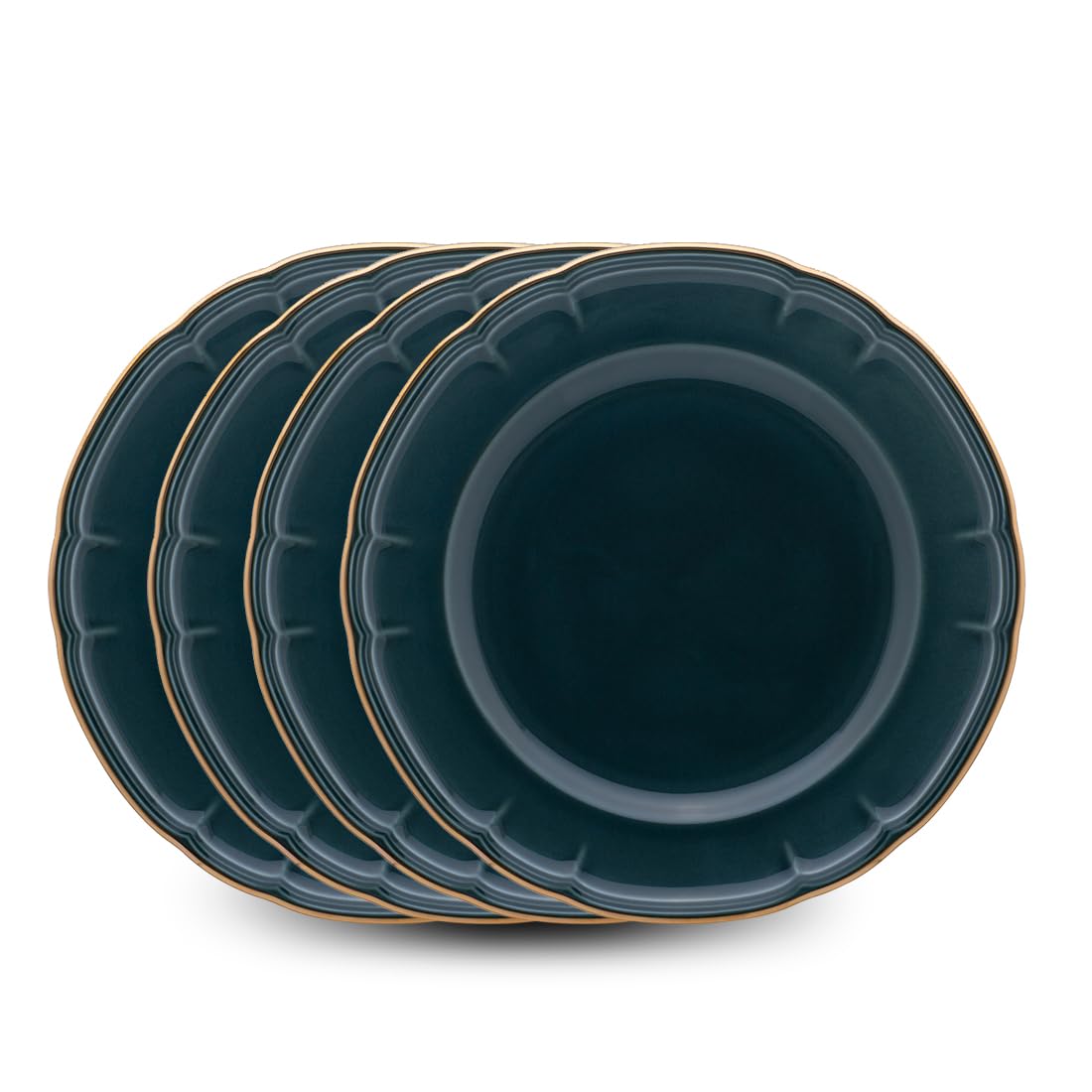 Noritake Provence Teal Porcelain Salad Plates Set Of Pcs