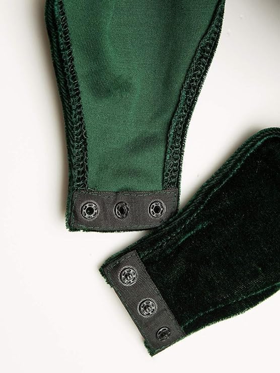 Women Strapless Velvet Bodysuit Back Lace Up Jumpsuit,Sexy Bodysuit Top Playboy Bunny Halloween Costume - Image 3