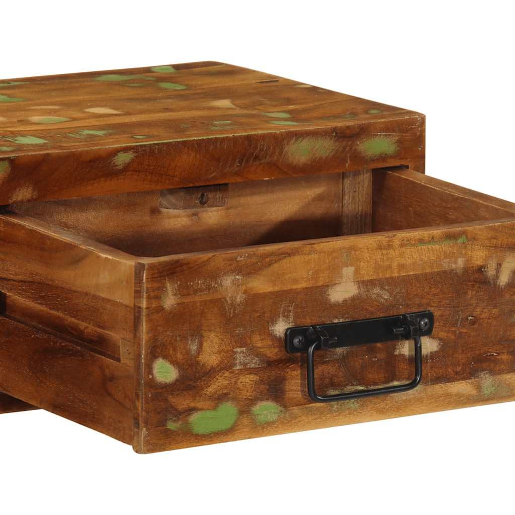 TV-Wandschrank 80x30x19 cm Massives Altholz | Wandmontierbar, Platzsparend, Reichlich Stauraum, Pflegeleicht Mit Feuchtem Tuch