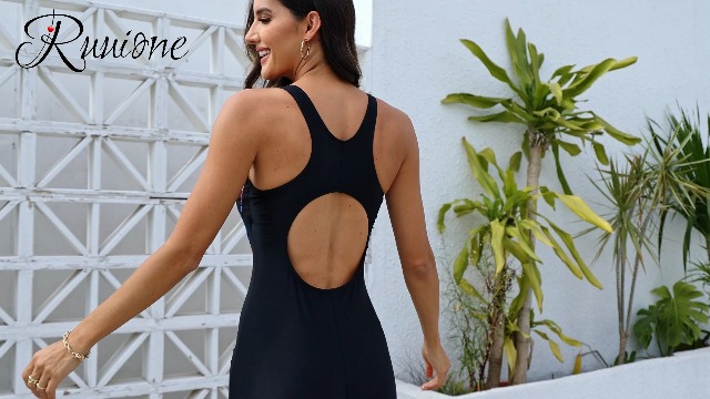 Maillot De Bain 2 Pièces Femme Aquagym - Noir, Coupe Modeste Shorty - Piscine, Natation, Activités Aquatiques
