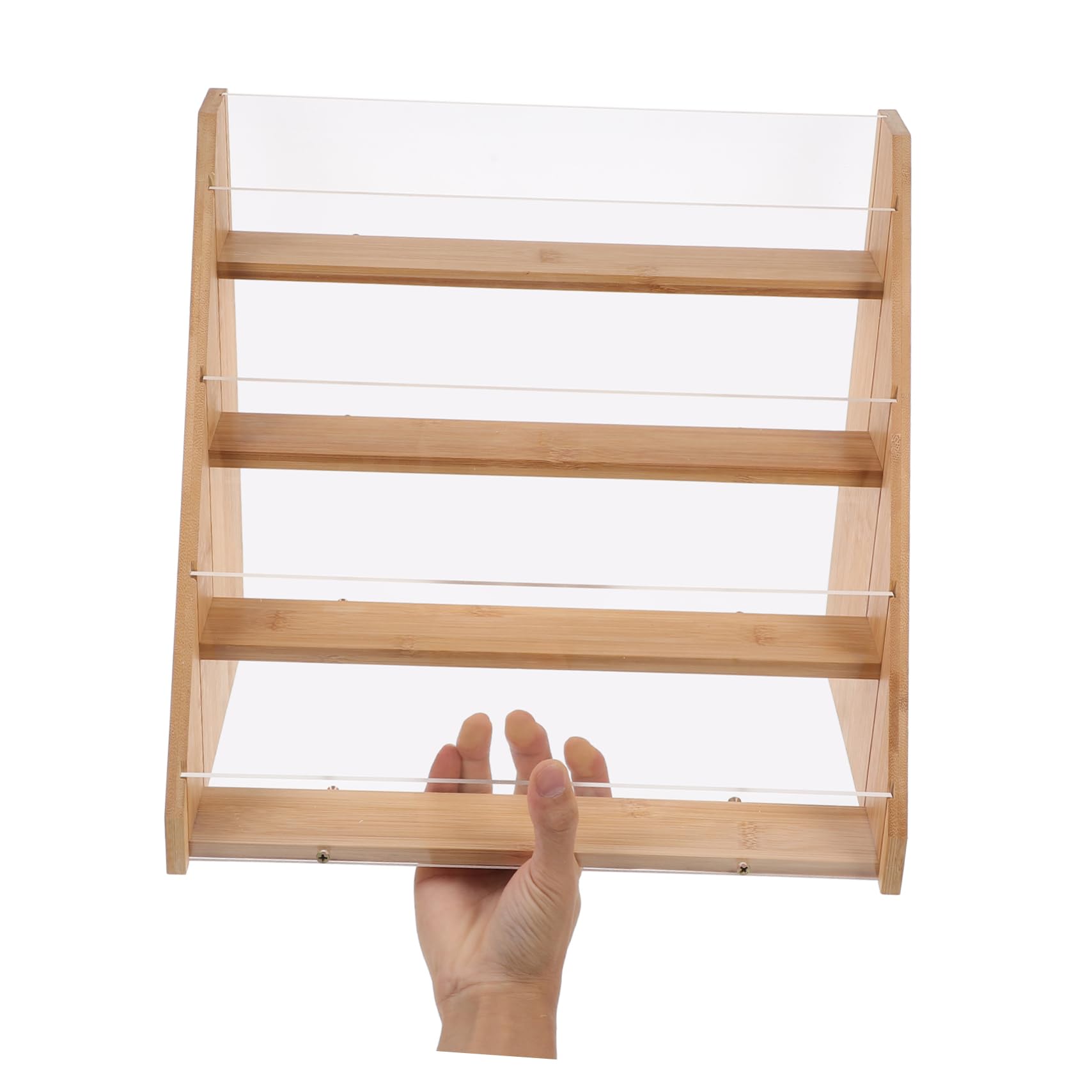 Présentoir pour et Ranger Cartes Design Multilayer Organisateur de Cartes de en Bambou et Acrylique Support Pratique pour et Ranger Cartes pour Mariages et Anniversaires