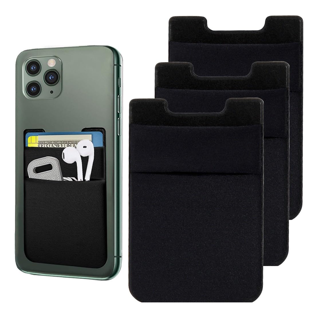 3 PCS Porta carte di credito per Cellulare, Titolare Della Carta per Cellulare Adesivo, Portafoglio per Smartphone, Porta Carte per Cellulare Adesivo Portafoglio, Wallet per Cellulare da incollare