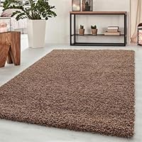 Abaseen Small Large Shaggy Rug Modern Rugs Living Room Extra Large Small Medium Rectangular Size Soft Touch Thick Pile Living Room Area Rugs Non Shedding (Mocha, 160x230 cm)