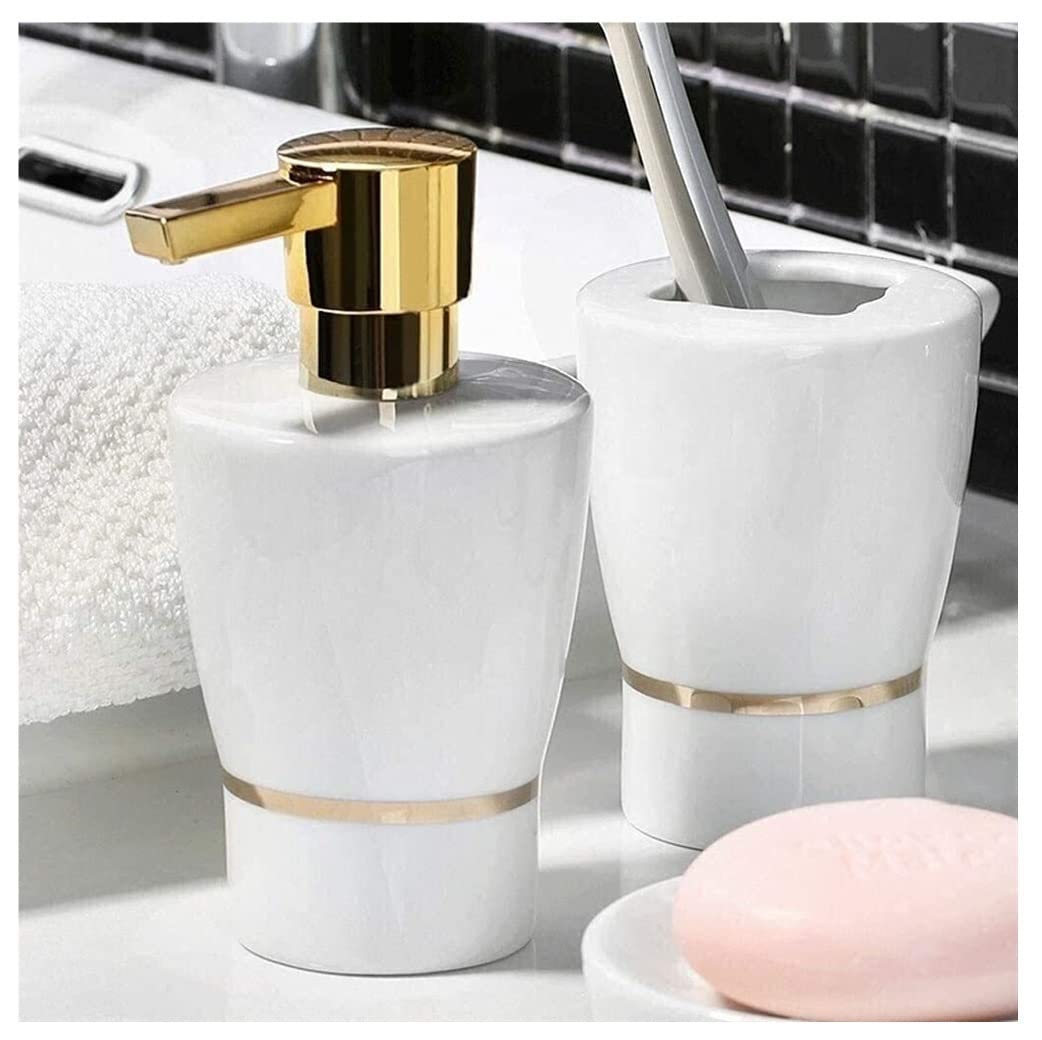 Dispensador de Jabón Líquido Botella De Bomba Loción Cerámica con Relieve Refinado Y Vintage para Baño O Cocina Botellas de Aseo(B)