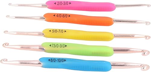 Miniatura 6 de Juego de ganchos ergonómicos de ganchillo de agarre suave, agujas de ganchillo, kit de ganchillo para adultos principiantes, gancho ergonómico extra