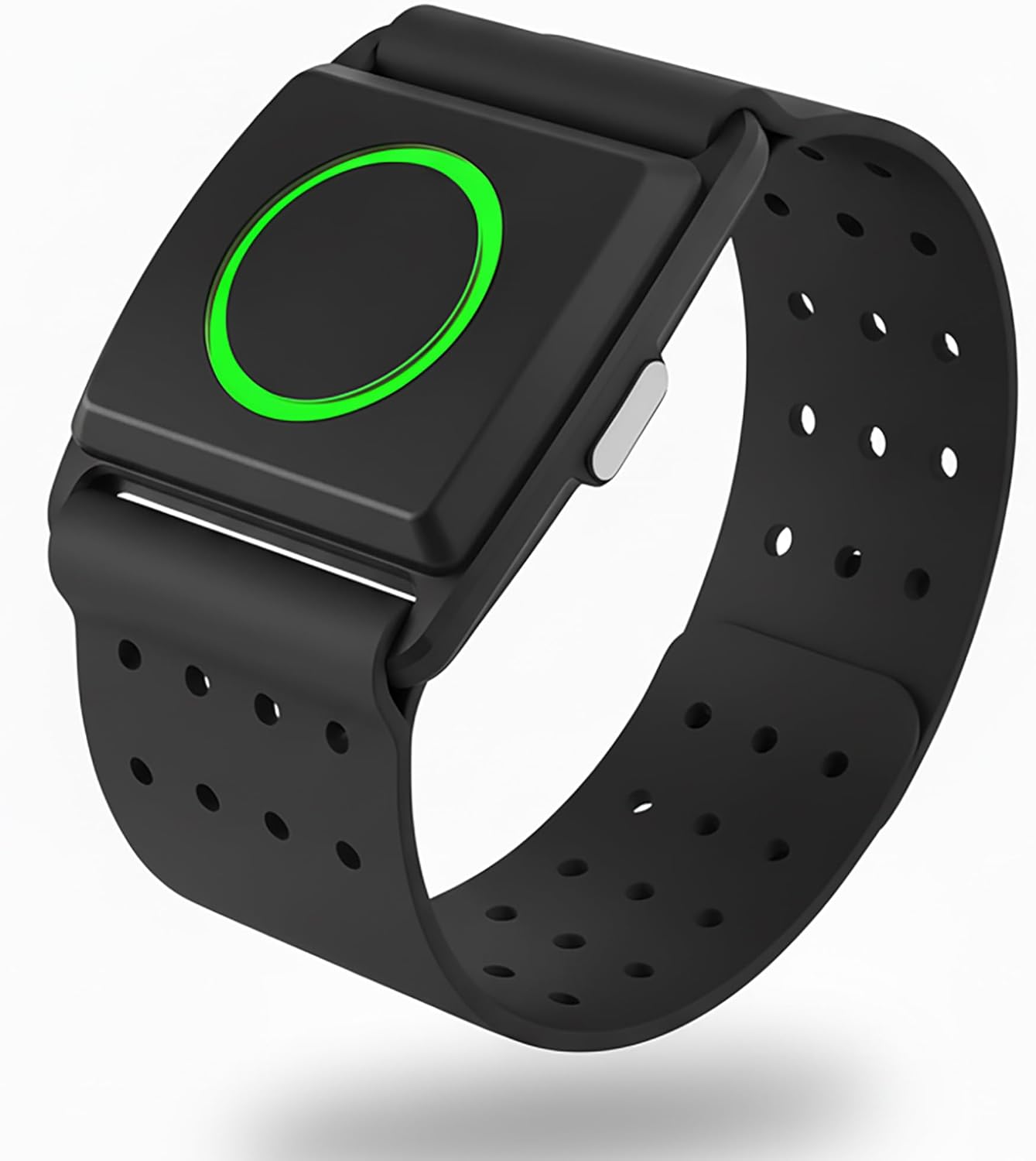 EZON Heart Rate Monitor Armband, ANT+ Bluetooth 5.1, 5-Color LED Zone Indicator, 4-Channel Precise Sensor for Exercise, Rechargeable (Black)