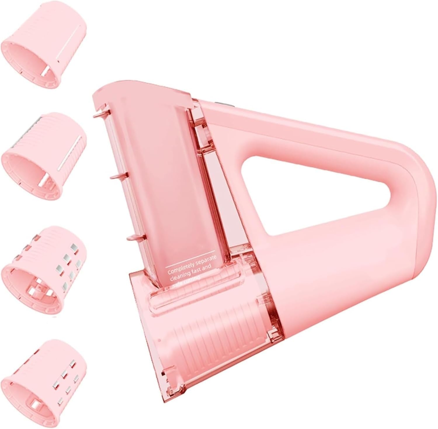 4-in-1電動野菜スライサー、4種類の刃付き電動おろし金、ステンレススチール、ハンドヘルドコードレスサラダシューター、回転式コント