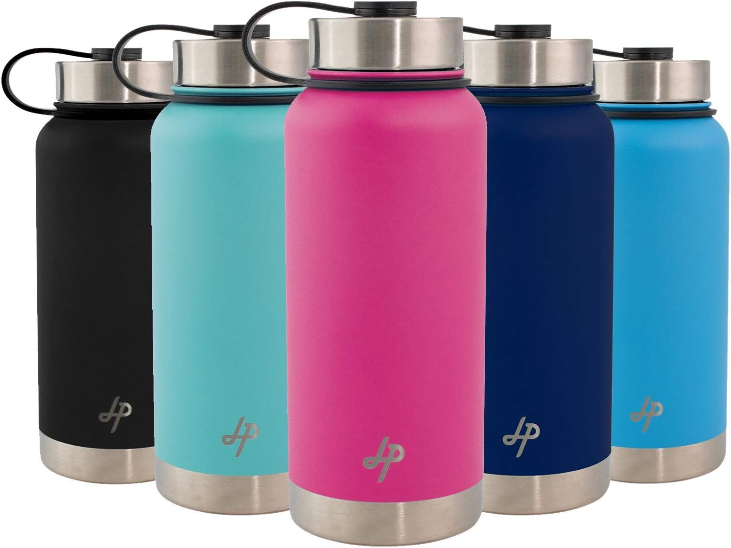 Live with Purpose Stainless Steel 32 oz Water Bottle Bundle Set | Sports Cap Silicone Bottom Cushion Paracord Handle | Double Wall Vacuum Insulated | Unbreakable Travel Wide Mouth (Raspberry)