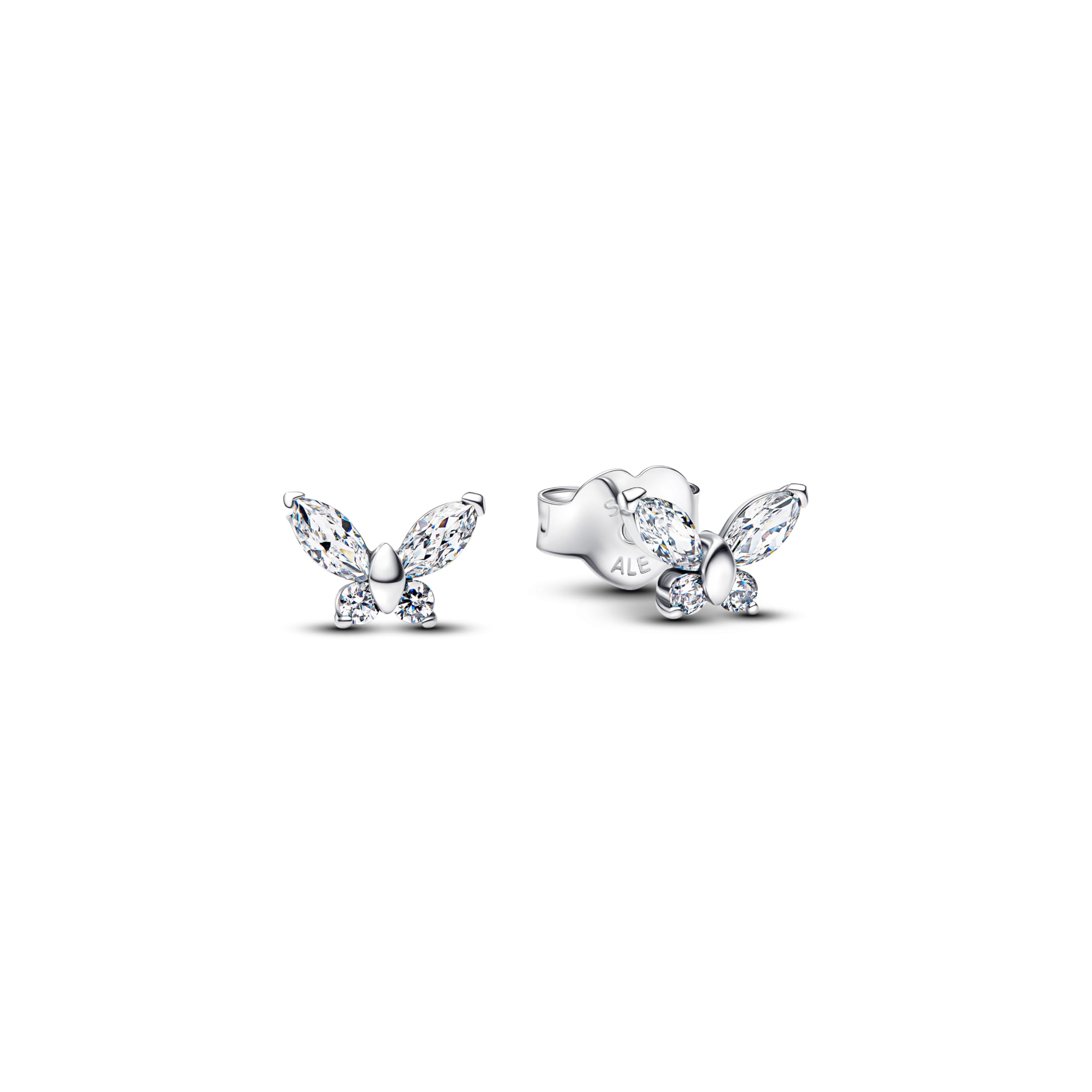 PANDORA Pendiente de mariposa eterno de plata de ley con circonia, 294263C01