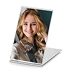 MIRRORNOVA Portable Folding Mirror, Ultra-Slim Makeup Mirror, Small Tabletop for Travel, Aluminum Shell, Mini Size, 4.7