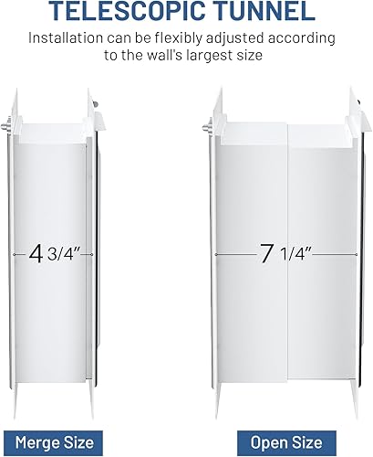 Miniatura 5 de Puerta de pared para mascotas mejorada 2.0 con cerradura de aluminio segura, marco de acero y túnel telescópico, doble solapa de silicona para