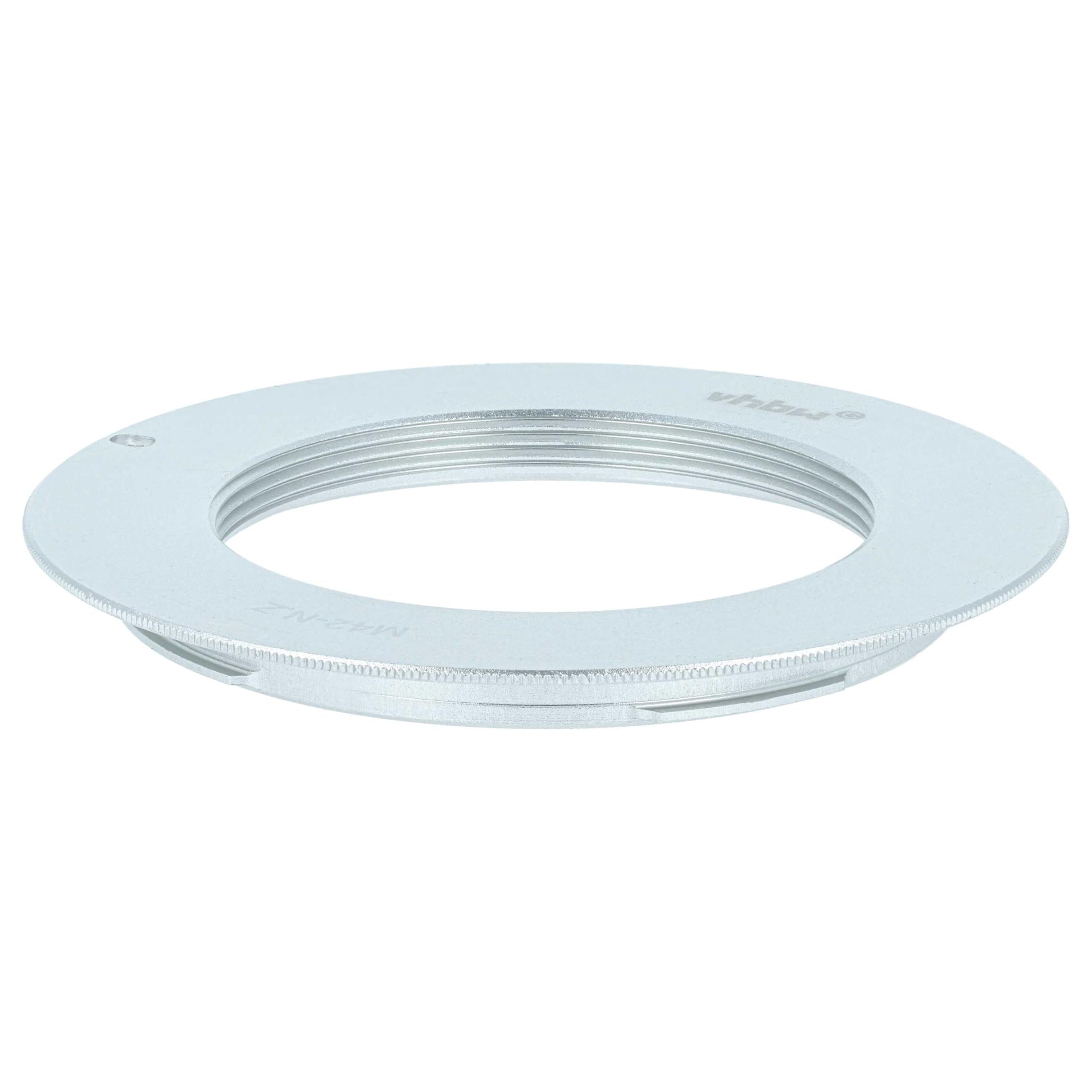 vhbw Bague d'adaptation Compatible avec Nikon Z30, Z50, Z50 II, Z6 II, Z5 II, Z6 III, Z7, Z7 II, Z6, Z5 - Monture Z vers objectifs M42 argenté