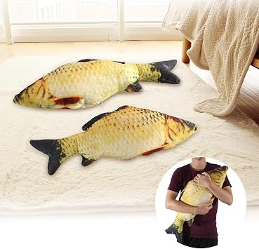 YOUTHINK Plush Fish Pillow, Creative 3D Carp Fish Shape Simulation Cushion Throw Pillow Sofa Home Decor (60cm 23.6in)