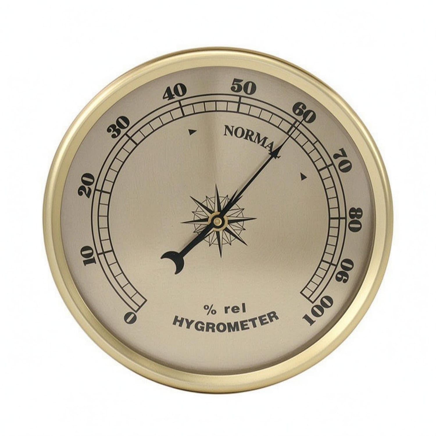 Metal Frame Analog Hygrometer Pointer Display Round Hygrometer Decorative Hub Humidity Meter Easy Mount, Hygrometer-image-35