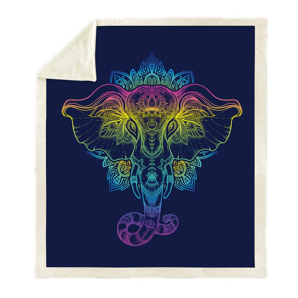 Couverture de bureau pour pause déjeuner et sieste confortable avec motif éléphant unique