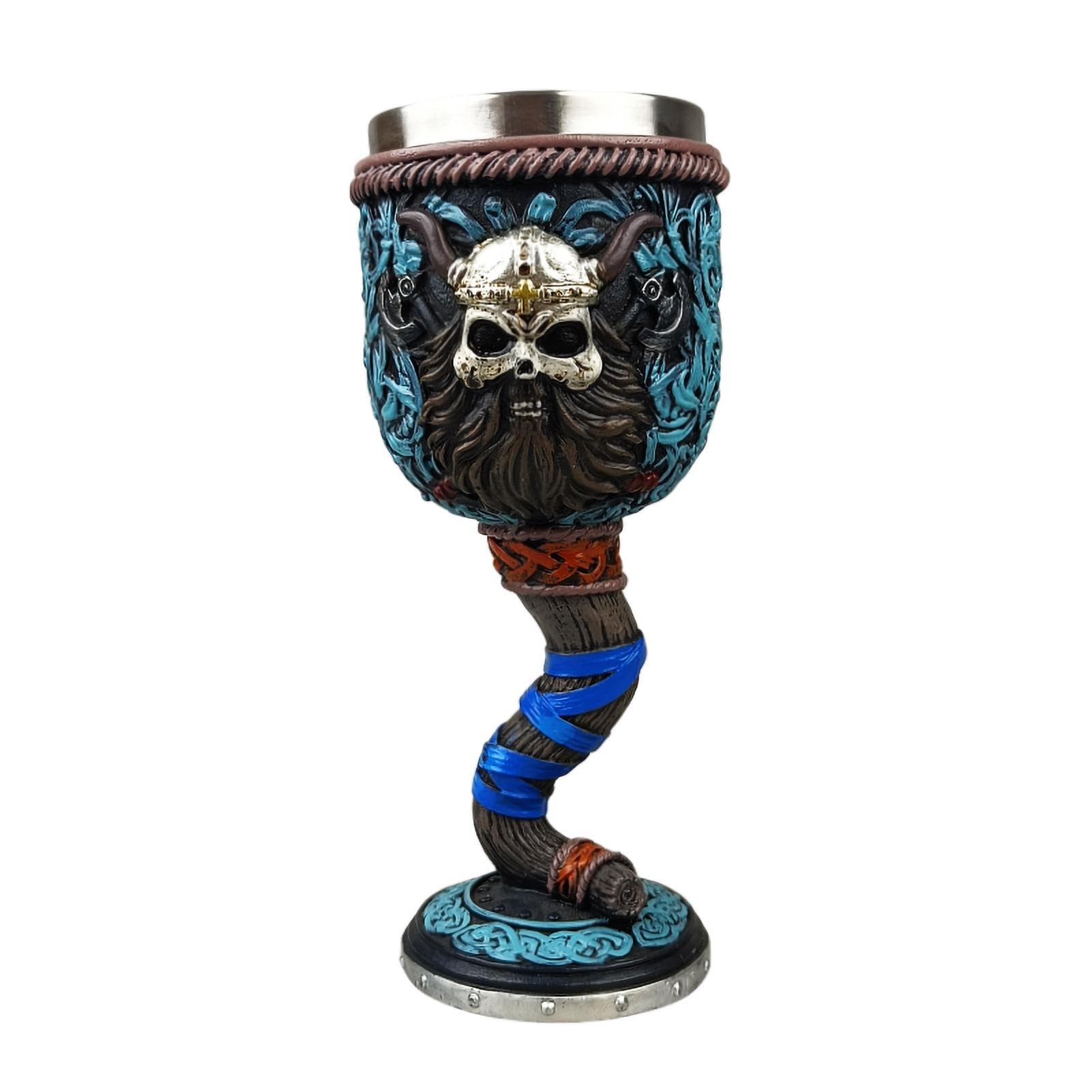 Verre à vin design macabre avec squelette calice rétro haute finition