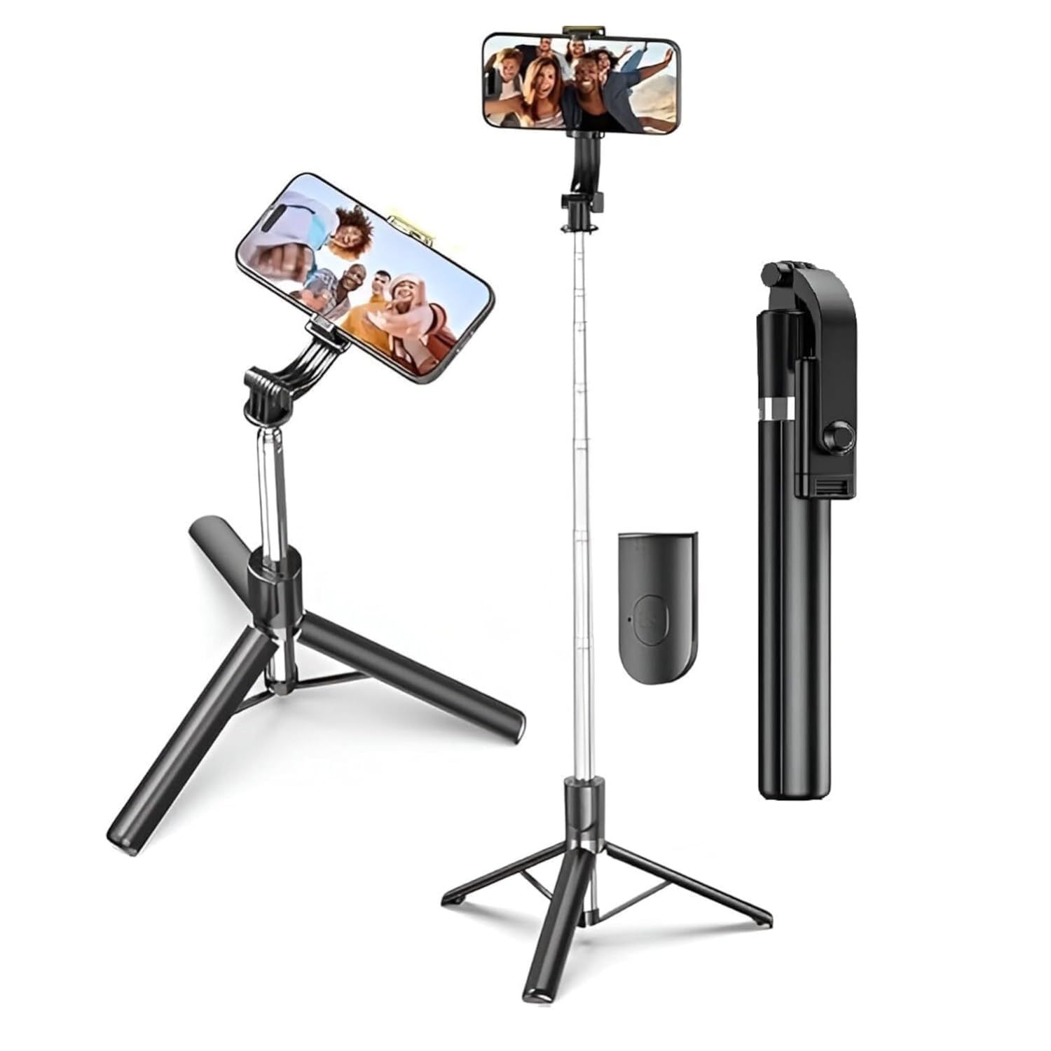 Hybite R1-L Tripod Selfie Stick, 67 Inch Long Bluetooth Extendable with Bluetooth Remote & Stable Base Multifunctional Design for Selfies, Vlogging, Photo Shoots & Makeup Black-image-9