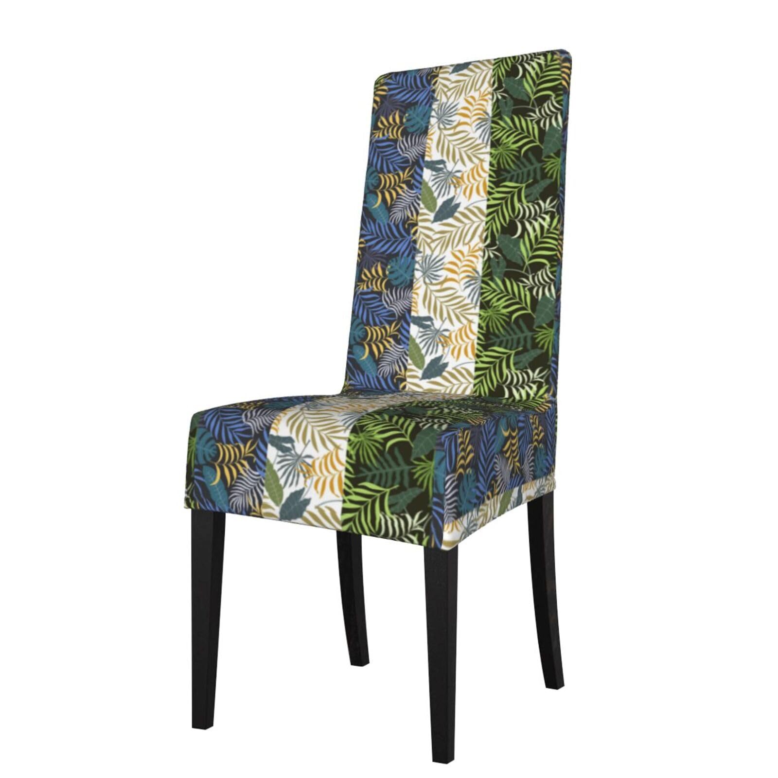 LKYMOH Three Tropical Leaves, Chair Covers Stretch Chair Slipcovers for Dining Room, for Party Pet Protection Universal Fit Soft Polyester
