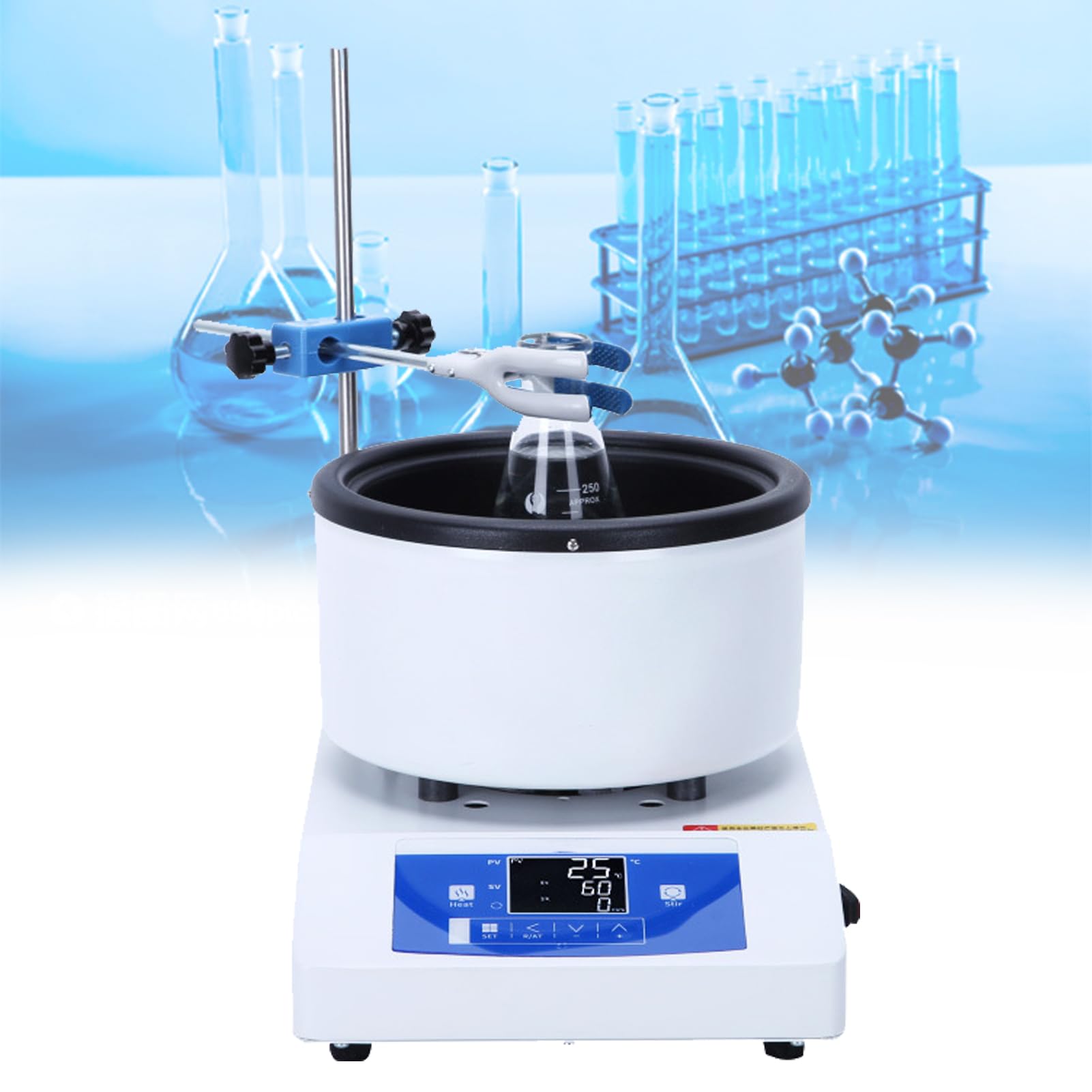 Laboratorio De Agitador Magnético, Control De Temperatura De Visualización Digital LCD, Potencia De Temperatura Constante Pot Caliente, Velocidad 50-2000 Rpm/min, Baño Agua 100 ℃ / Aceite 250 ℃