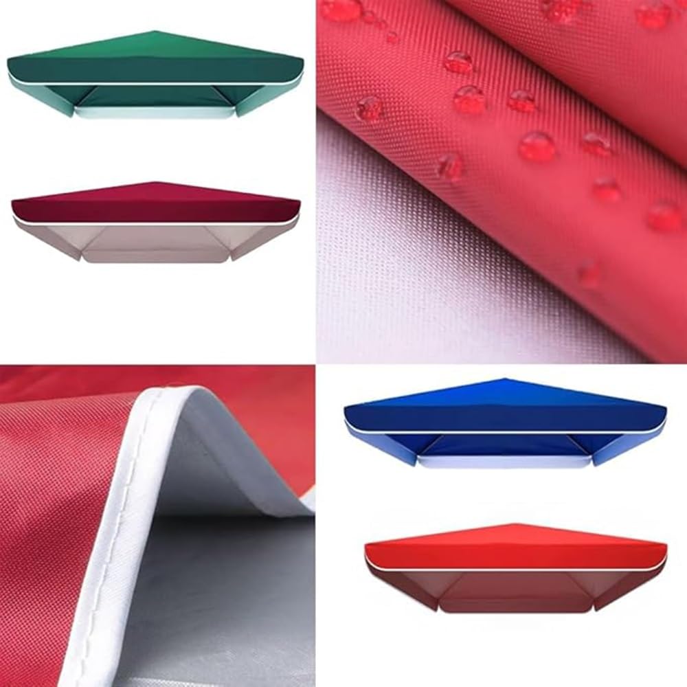 300 x 300 cm Zapasowy baldachim do kwadratowego parasola tarasowego - bordowa zewnętrzna osłona przeciwsłoneczna z 4 żebrami (2,2 x 1,8 m) - rama nie jest dołączona