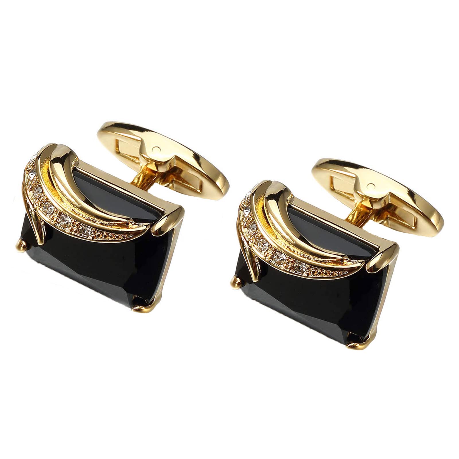 Cufflinks For Men, Gold Plated Luxurious Cufflink With Delicate Gift Box, Classic and Elegant Jewelry Gift for Father Day Wedding Party or Business Significant Occasion
