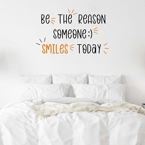Miniatura 6 de Calcomanías de pared inspiradoras, Be The Reason Someone Smiles Today Positive Affirmation, calcomanía de decoración de pared motivacional para sala