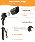 Cheopha Low Voltage Landscape Lighting 12 Volt Landscape Lights, with LED 4W MR16 Landscape Lights 2700K, IP67 Waterproof Aluminum Body for Garden, Lawn, Yard Lights 2-Pack