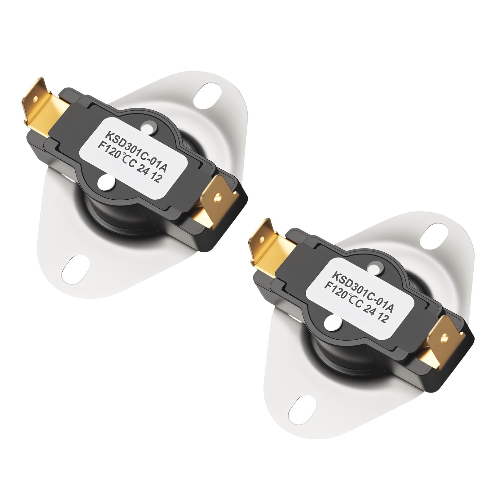 2511F002-201 Snapping Disc Thermostat Switches 120°F on and 105°F Off Normally Open Furnaces Limit Switches for Heating Systems Furnaces Temperature Limit
