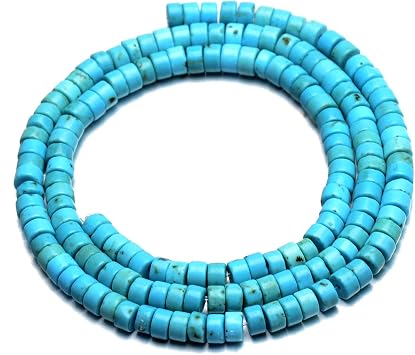AD Beads Blue Turquoise Heishi Gemstone Loose Beads 15.5" 4mm 6mm 8mm 10mm 12mm 4mm