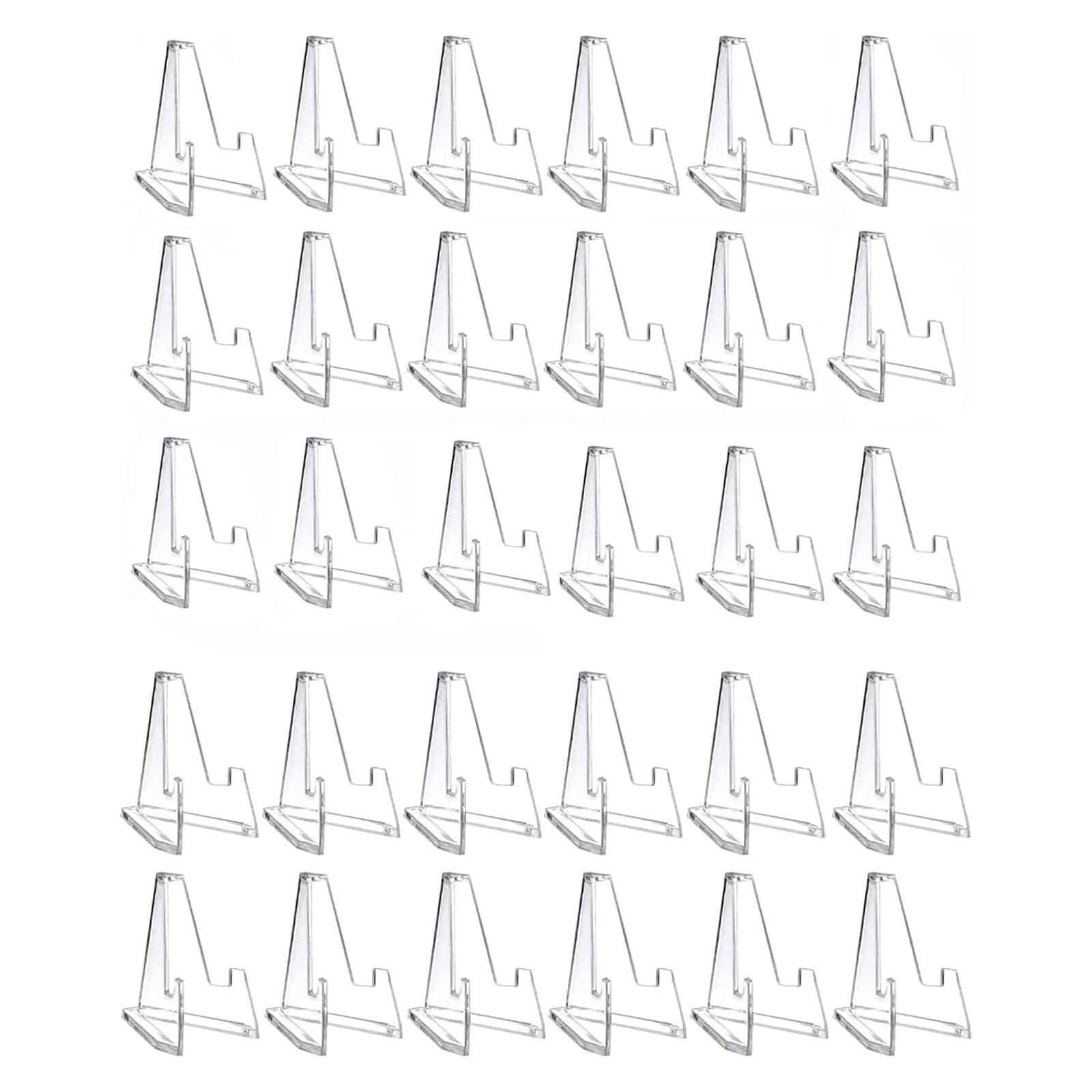 Dxbnezbc Clear 30 Pcs Mini Acrylic Easel Coin Display Stand, Trading Card Display Stand, Mini Card Holder For Cards Coins Medals Handicrafts Collectibles Display, 2.13In Tall