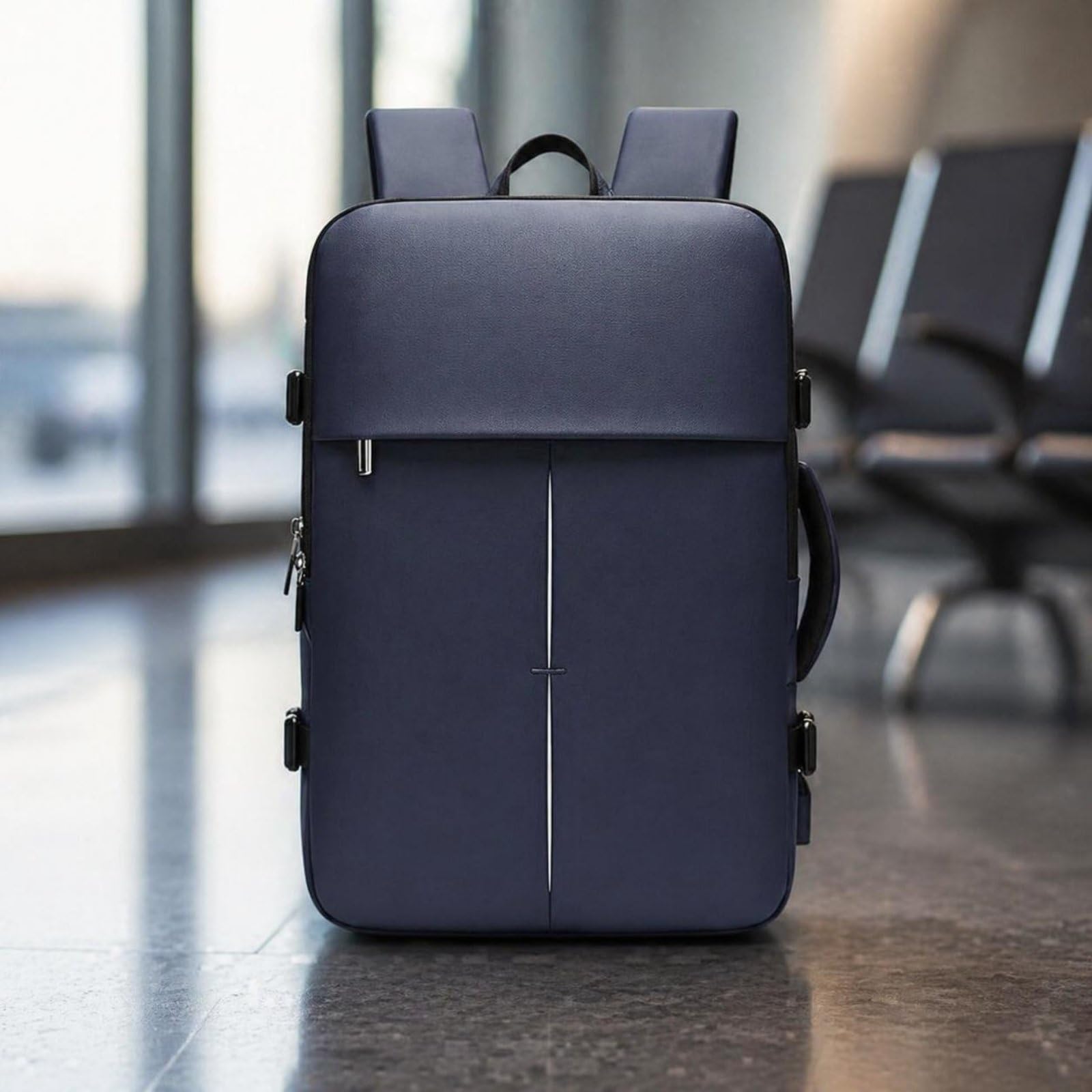 Business-Rucksack Mehrfach vwendbar Reisucksack USB-Ladeanschluss Laptop-Rucksack für Kurzreise, Blau, Blau, 16 Zoll
