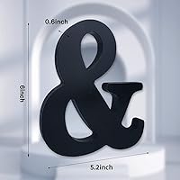 Vista 2 de AOCEAN Letras de madera negra de 6 pulgadas Letras de madera sin terminar para decoración de pared Letras decorativas de pie Rebanadas Tablero