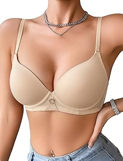 Cylt Blyss Womens Push Up Bras Lightly Padded Underwire Bra Basic Smooth Comfort Everyday Bra