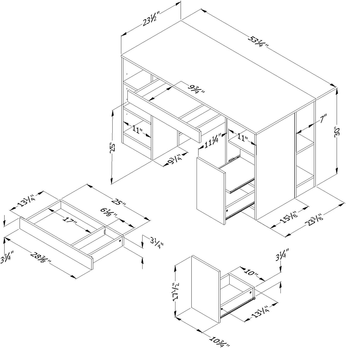 South Shore Crea Craft Table with Open and Closed Storage, Pure White