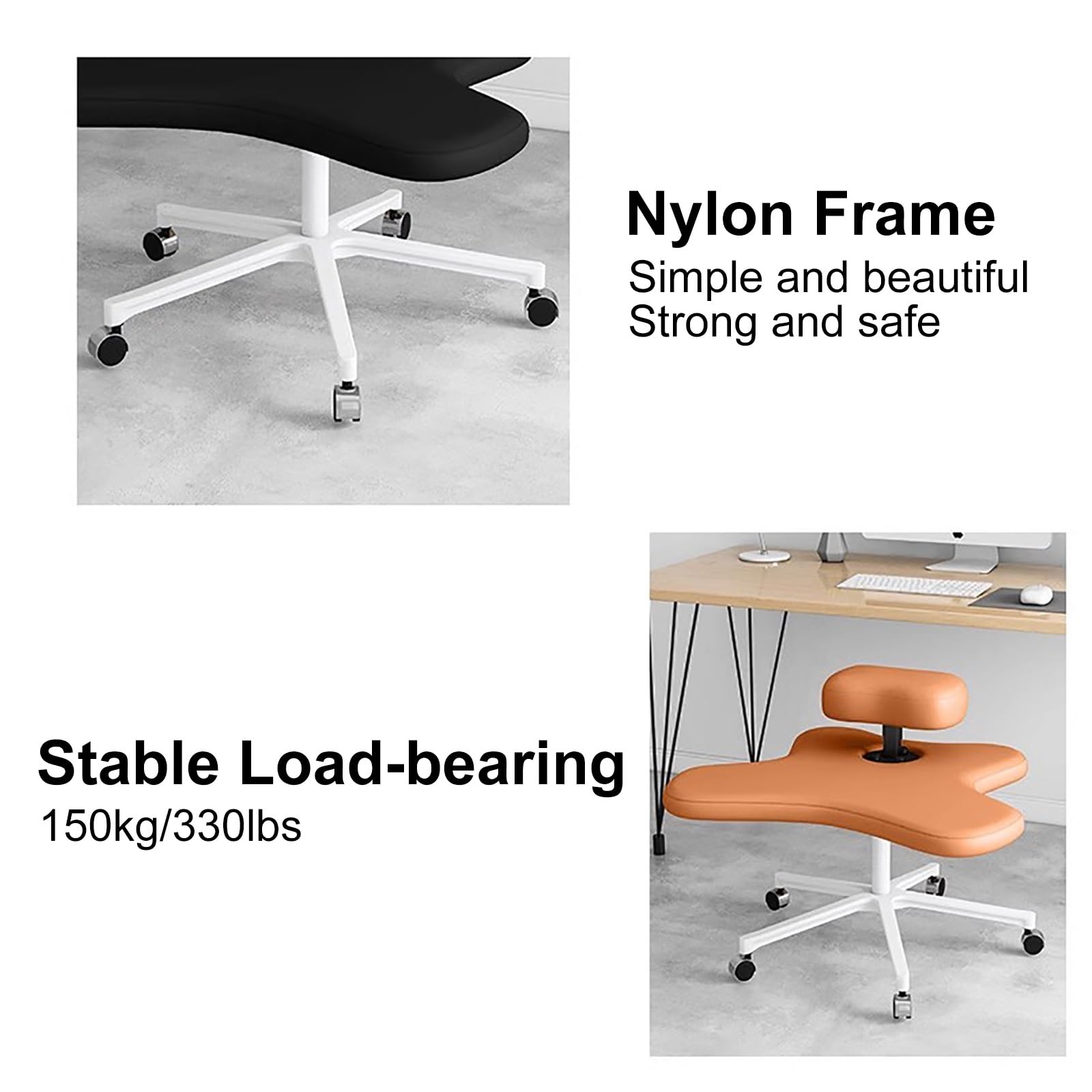 Chaise à Genoux, Chaise de méditation avec roulettes, Chaise de Bureau à Domicile, siège Ergonomique correcteur de Posture (Rose Taille Unique), Rose-Taille Unique