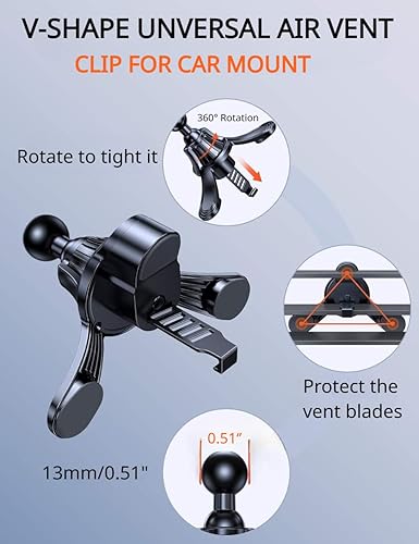 Miniatura 4 de Soporte de teléfono para automóvil, soporte de teléfono Union Jack para ventilación circular de aire para Mini Cooper Serie R soporte manos libres